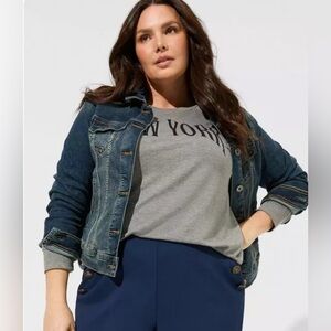 Denim Trucker Jacket - Medium Wash torrid size 2